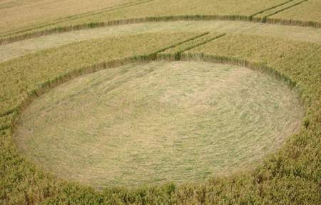 圆环外围更大的圆的英国麦田怪圈Sompting西萨塞克斯26/06/05的图片