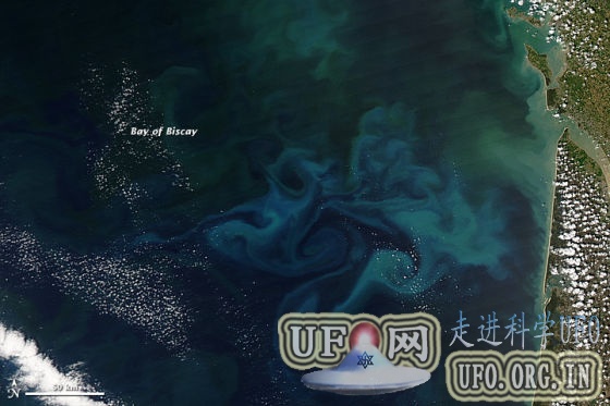 每日卫星照：法国西海岸漩涡状藻华(图)的图片 第2张
