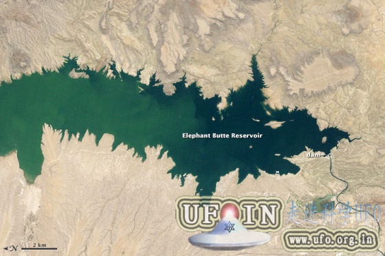每日卫星照：美新墨西哥州大象丘水库枯水的图片 第1张