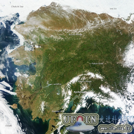 每日卫星照：美国阿拉斯加州罕见清晰卫星照的图片