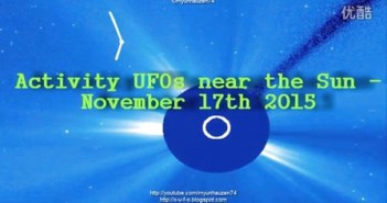 2015年11月17日太阳周围折弯的巨大UFO？光柱？