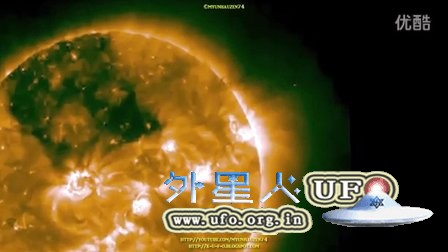 2016年2月7日太阳巨大四方形暗区及周围的UFO的图片