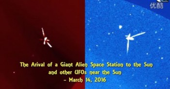 2016年3月14日太阳周围多个巨大奇怪的发光UFO
