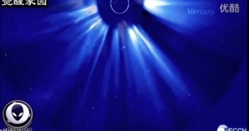 2016年3月27日从太阳出来的2个巨大球体形UFO